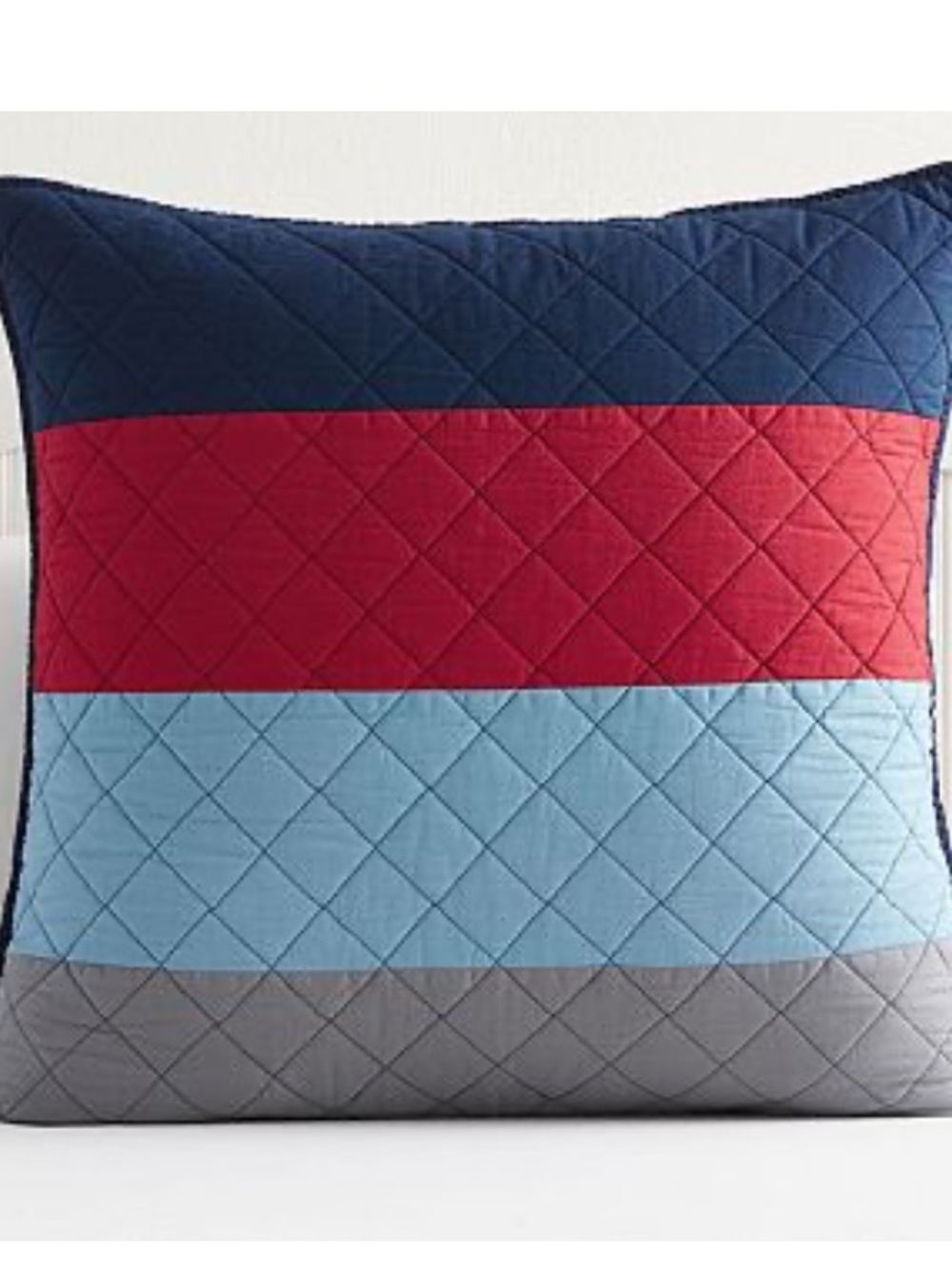 Pottery Barn Kids Blocked Stripe Quilted Sham European Square